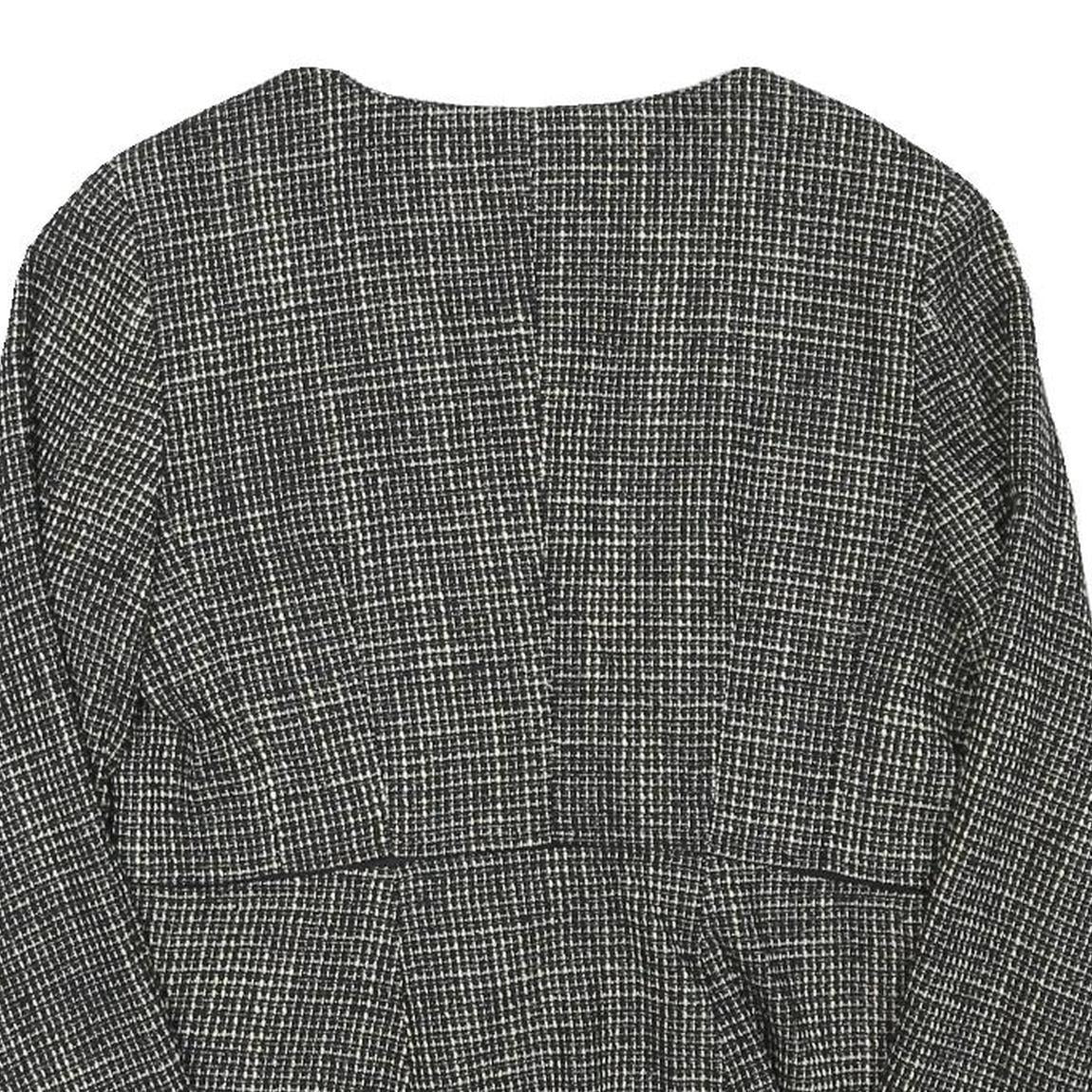 MAX MARA Womens Black White Wool Blend Tweed Jacket S Button Closure Classic
