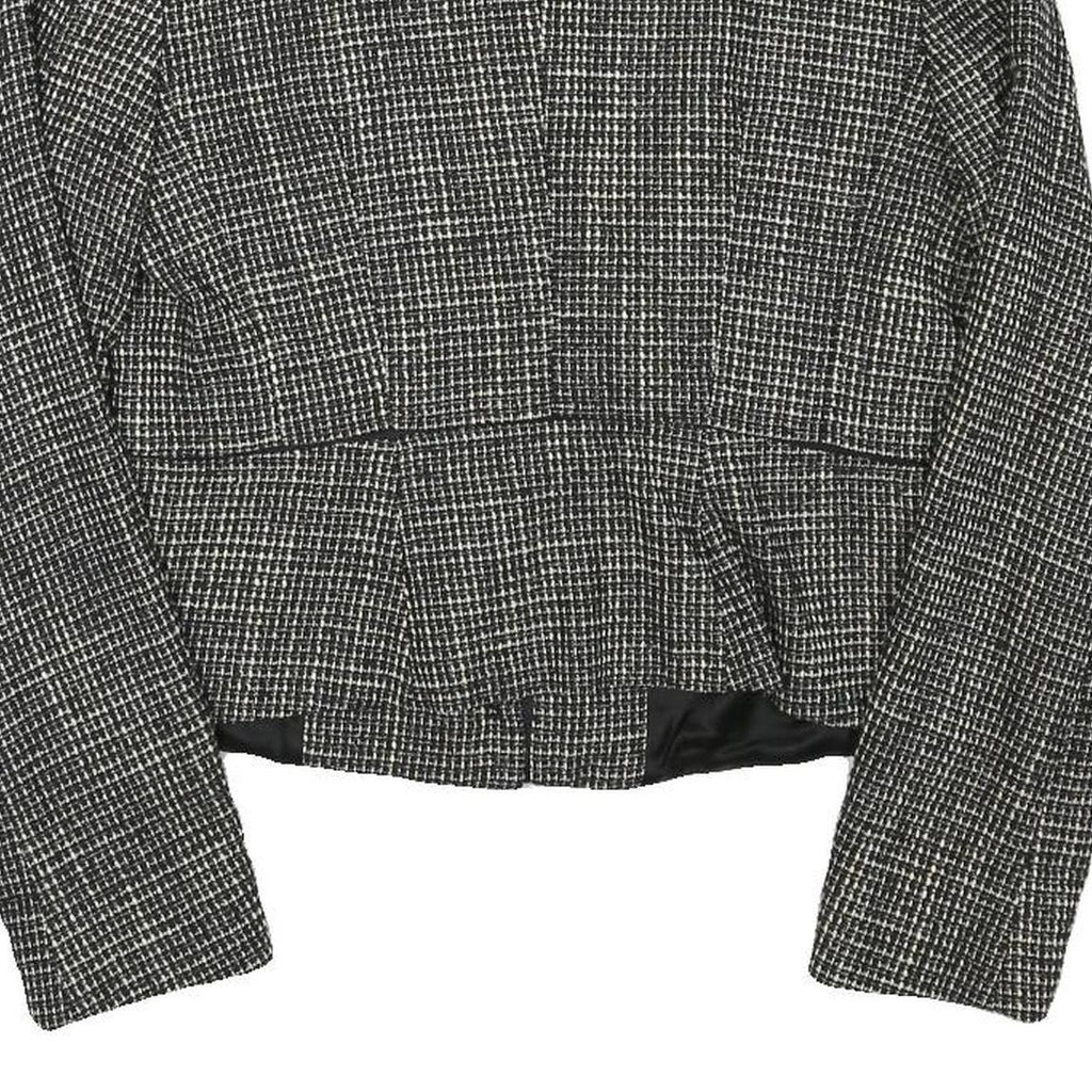 MAX MARA Womens Black White Wool Blend Tweed Jacket S Button Closure Classic