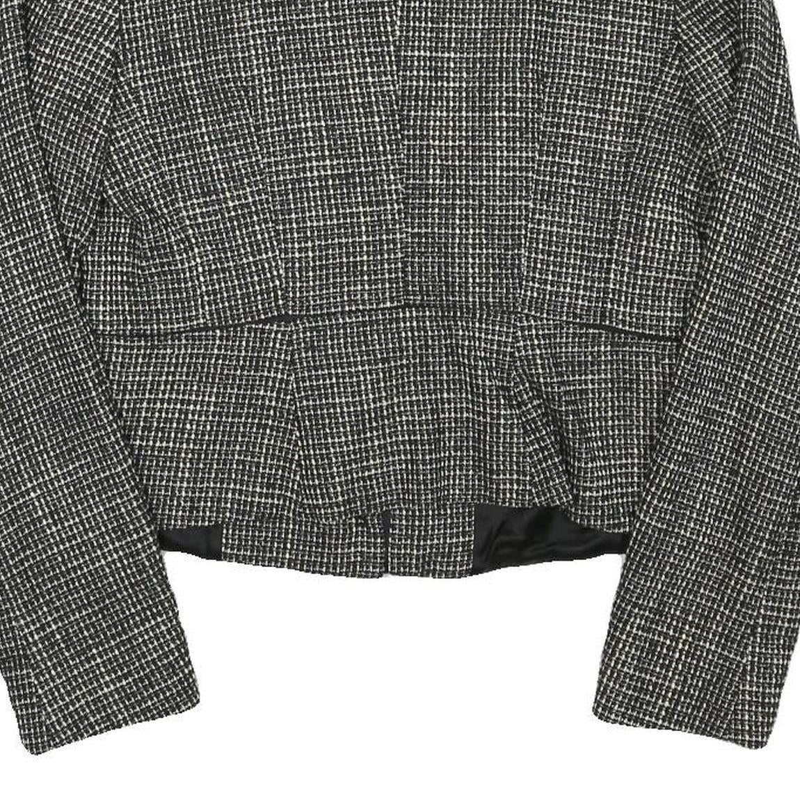 MAX MARA Womens Black White Wool Blend Tweed Jacket S Button Closure Classic