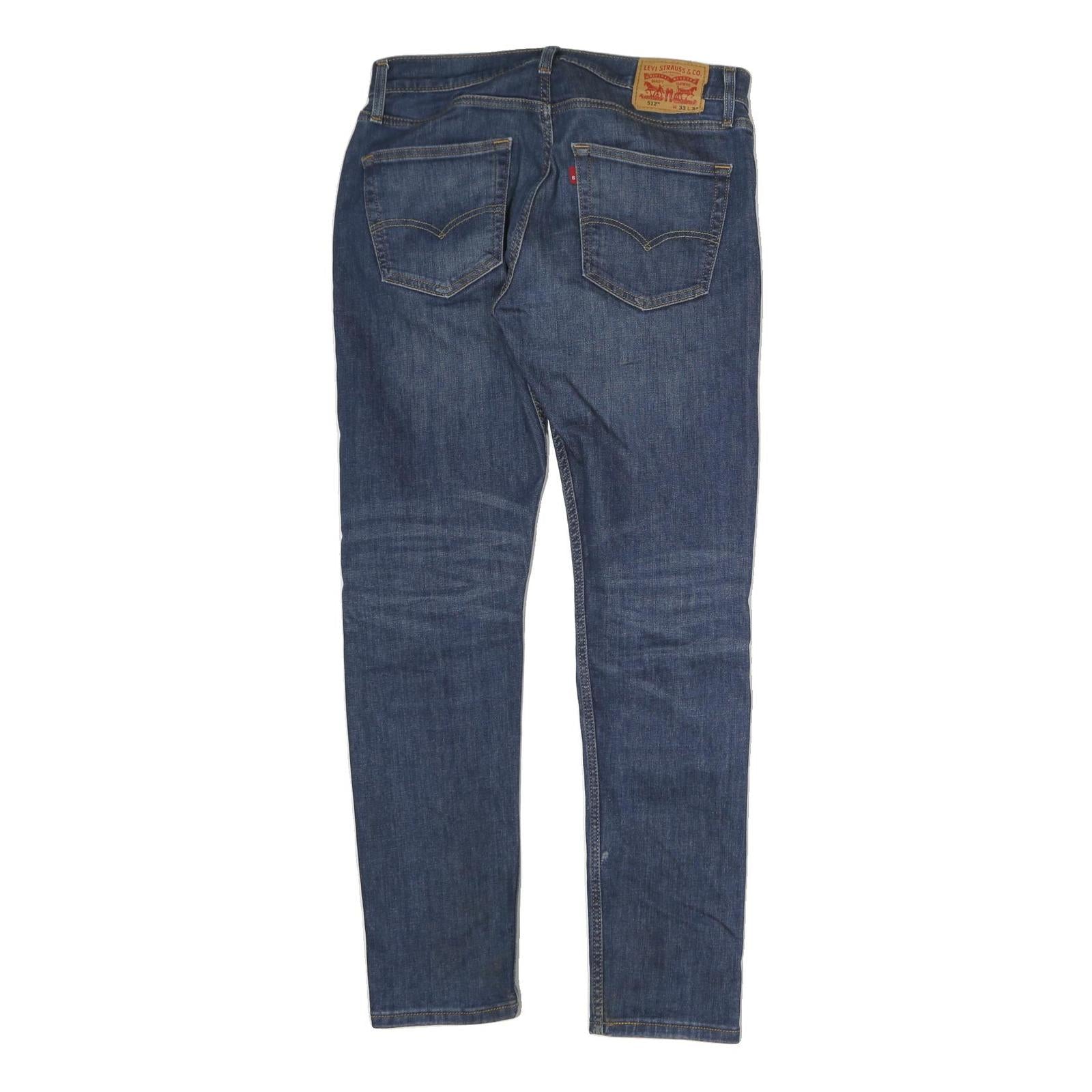 LEVI'S 512 Mens Regular Jeans Blue Denim W33 L34 Classic Zip Cotton