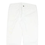 DICKIES Mens Cotton Blend White Regular Straight Trousers W37 L29 Workwear Zip