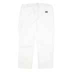 DICKIES Mens Cotton Blend White Regular Straight Trousers W37 L29 Workwear Zip