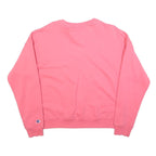 CHAMPION Womens Pink Sweatshirt Crew Neck S Cotton Blend Logo Casual Pullover