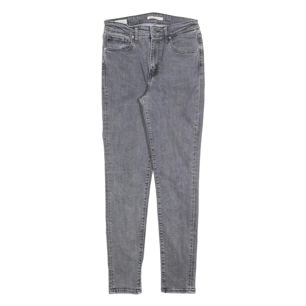 LEVI'S 721 Womens Slim Grey Denim Jeans W28 L30 Stylish Cotton Blend Zip Closure