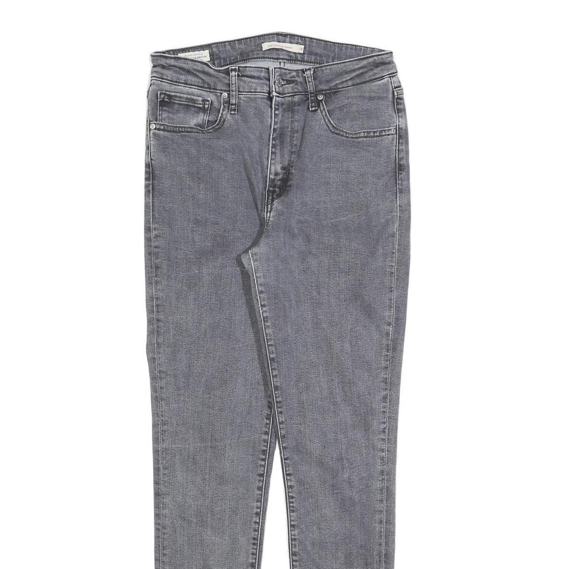 LEVI'S 721 Womens Slim Grey Denim Jeans W28 L30 Stylish Cotton Blend Zip Closure