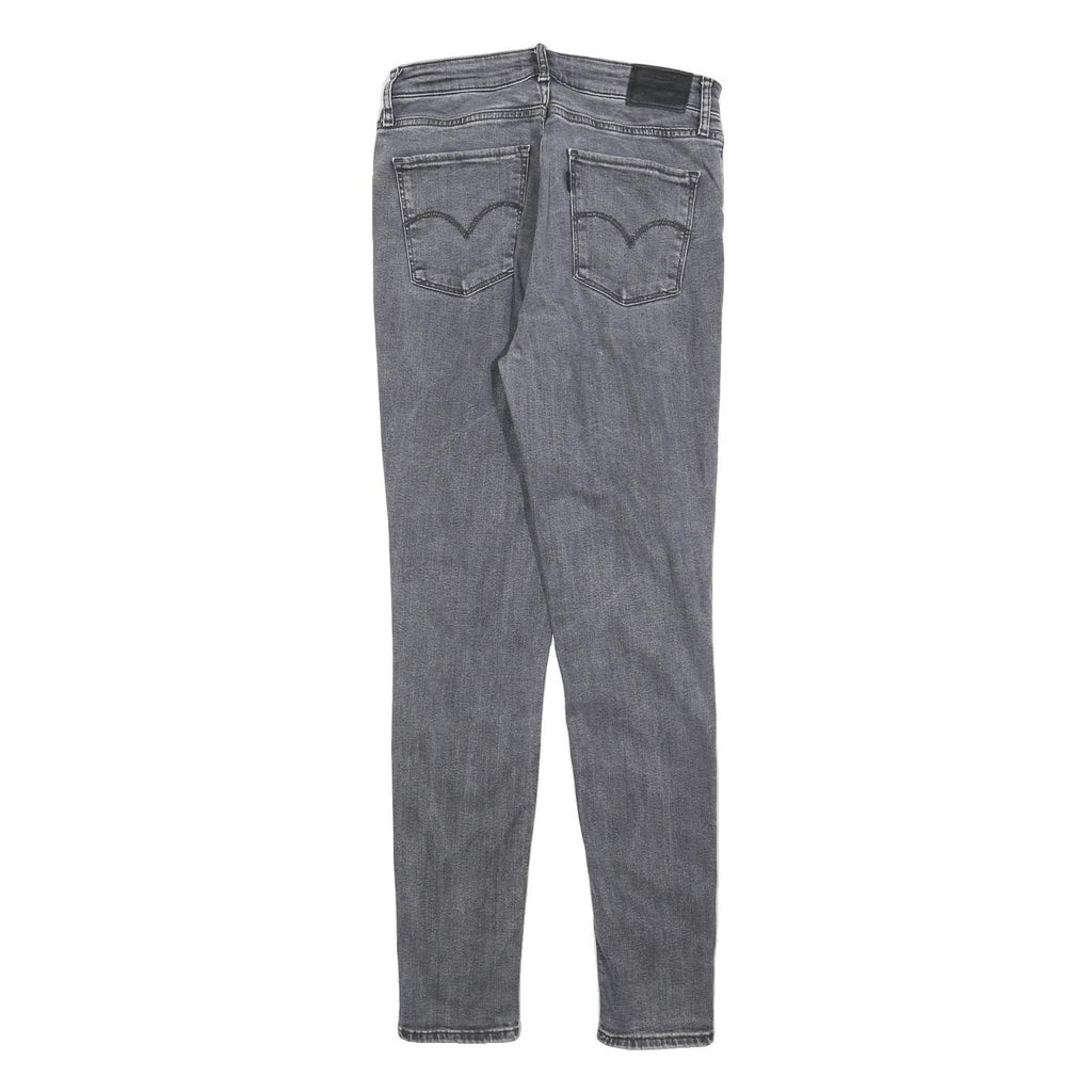 LEVI'S 721 Womens Slim Grey Denim Jeans W28 L30 Stylish Cotton Blend Zip Closure