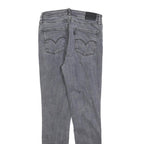 LEVI'S 721 Womens Slim Grey Denim Jeans W28 L30 Stylish Cotton Blend Zip Closure