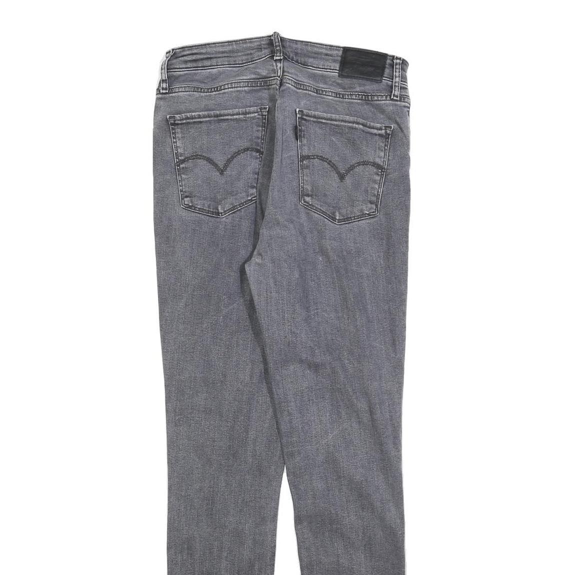 LEVI'S 721 Womens Slim Grey Denim Jeans W28 L30 Stylish Cotton Blend Zip Closure