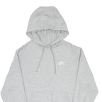 NIKE Mens Grey Pullover Hoodie M Cotton Blend Drawstring Sweatshirt