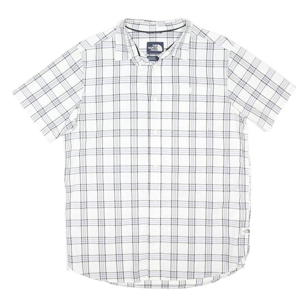 THE NORTH FACE Mens White Checked Cotton Blend Shirt M Casual Summer Everyday