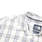 THE NORTH FACE Mens White Checked Cotton Blend Shirt M Casual Summer Everyday