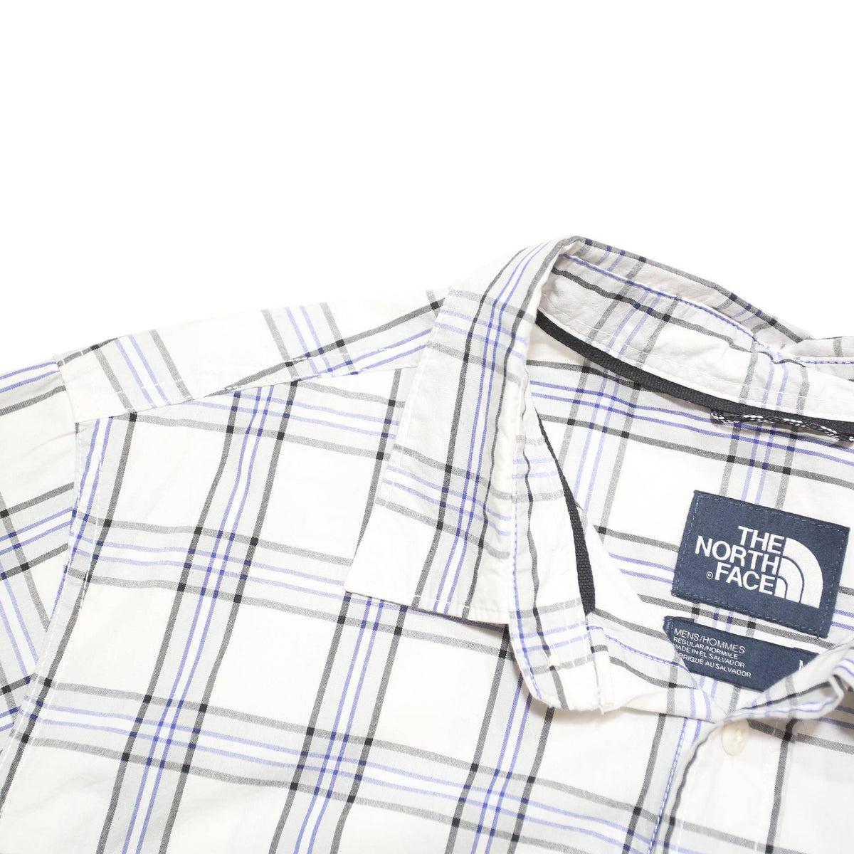 THE NORTH FACE Mens White Checked Cotton Blend Shirt M Casual Summer Everyday
