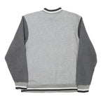NIKE Boys Grey & Dark Grey Varsity Jacket XL Cotton Blend Button Bomber Plain