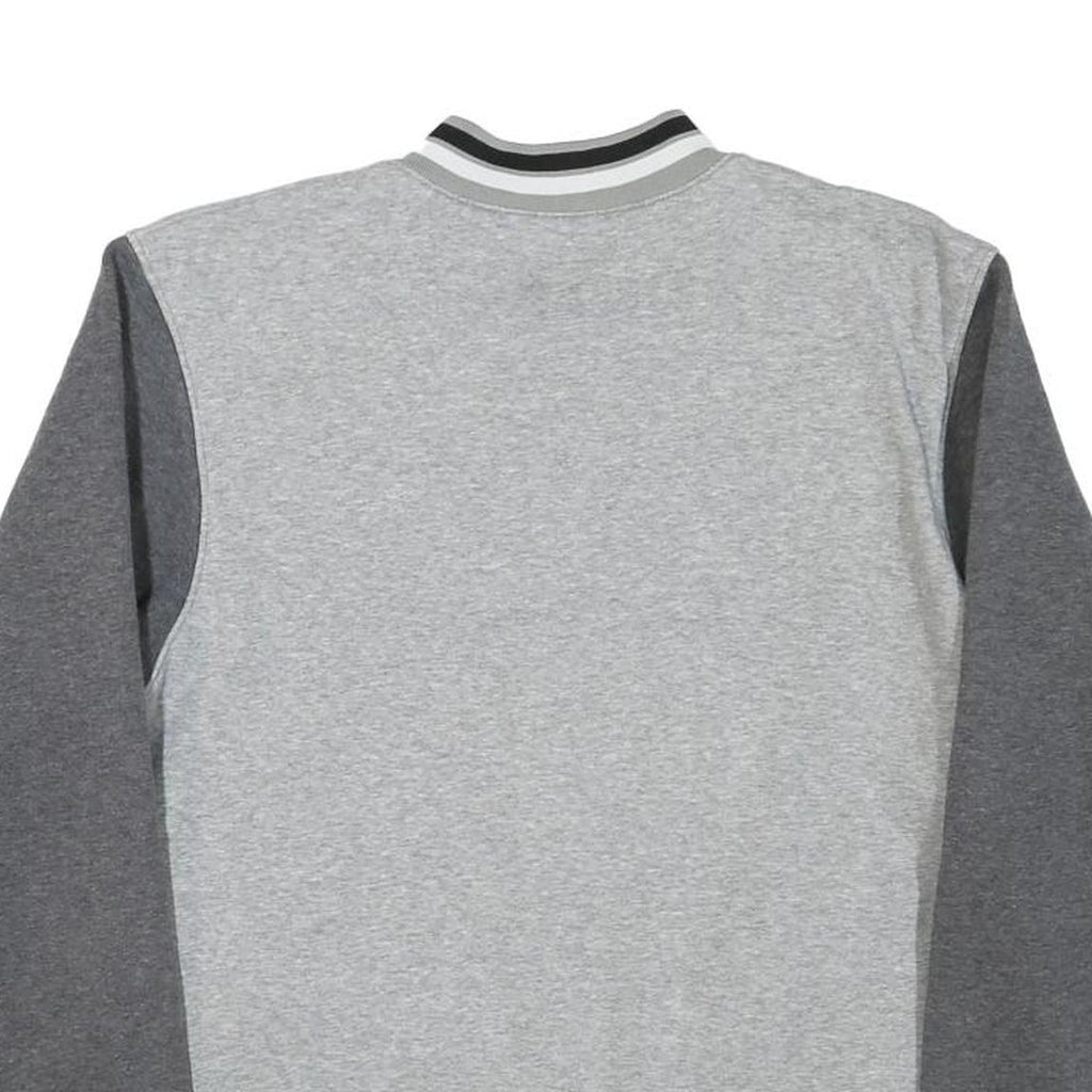 NIKE Boys Grey & Dark Grey Varsity Jacket XL Cotton Blend Button Bomber Plain