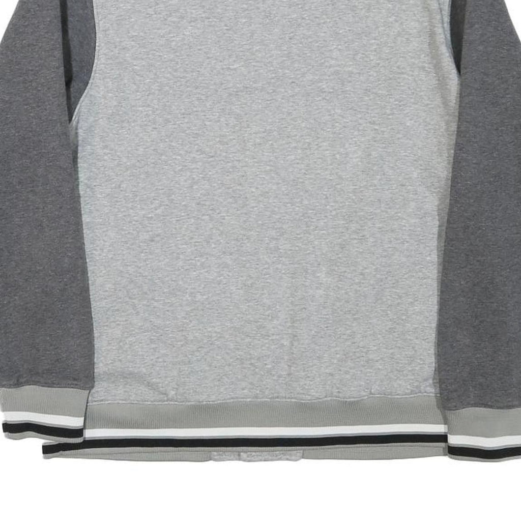 NIKE Boys Grey & Dark Grey Varsity Jacket XL Cotton Blend Button Bomber Plain