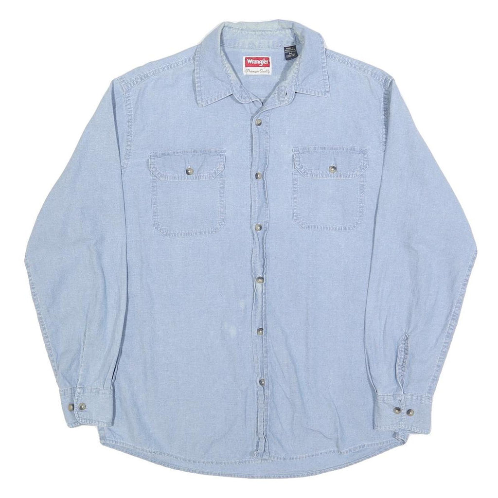 WRANGLER Mens Blue Cotton Shirt M Long Sleeve Casual Button Front