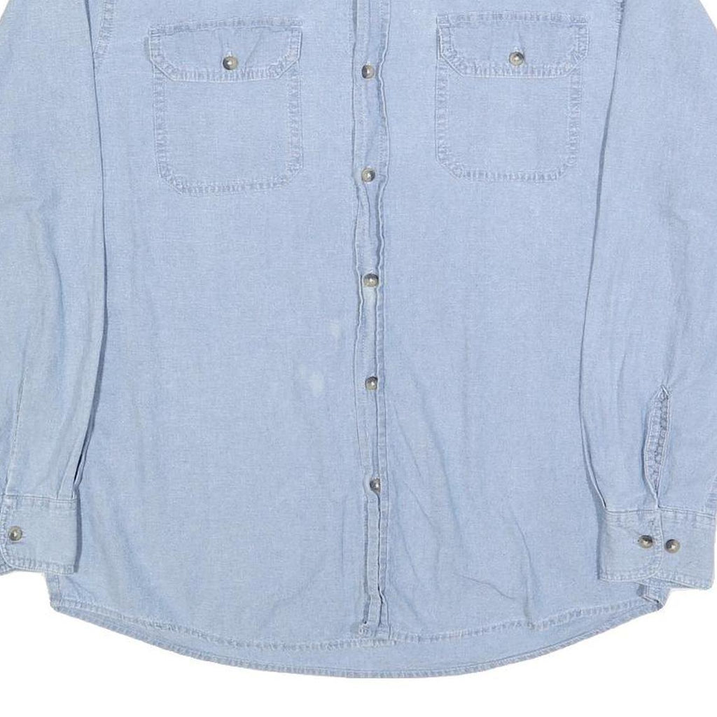 WRANGLER Mens Blue Cotton Shirt M Long Sleeve Casual Button Front