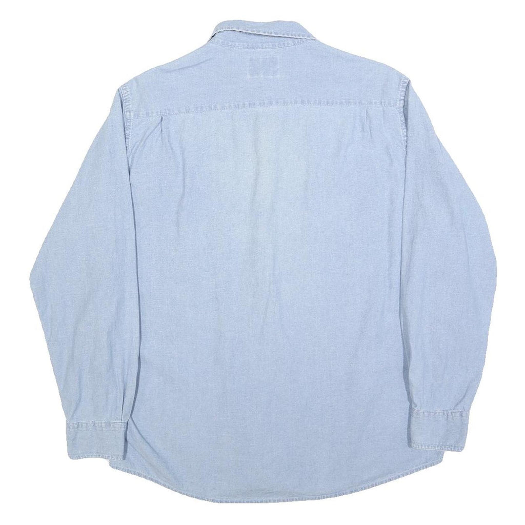 WRANGLER Mens Blue Cotton Shirt M Long Sleeve Casual Button Front