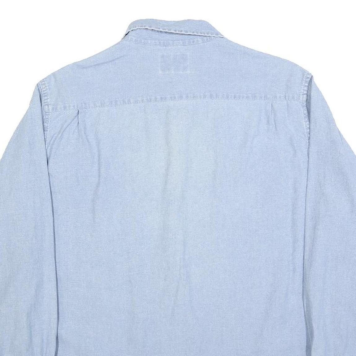 WRANGLER Mens Blue Cotton Shirt M Long Sleeve Casual Button Front