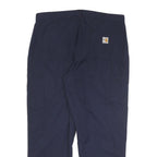 CARHARTT Mens Cotton Blend Navy Relaxed Straight Trousers W38 L30 Workwear Zip