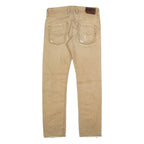 DIESEL Distressed Pleather Womens Jeans Beige Slim Straight W28 L30