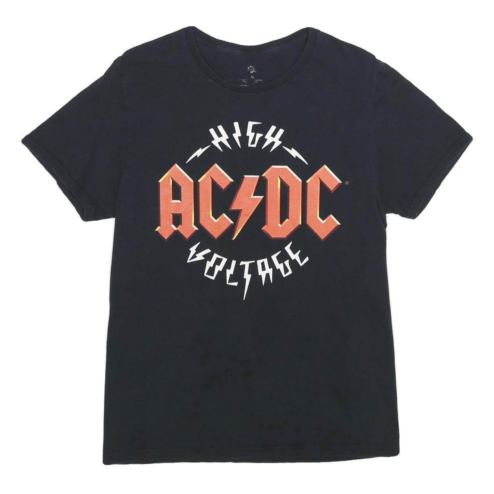 AC/DC Mens Black High Voltage Graphic T-Shirt M Short Sleeve Crew Neck Rock Band