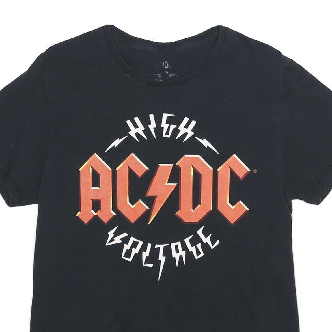 AC/DC Mens Black High Voltage Graphic T-Shirt M Short Sleeve Crew Neck Rock Band
