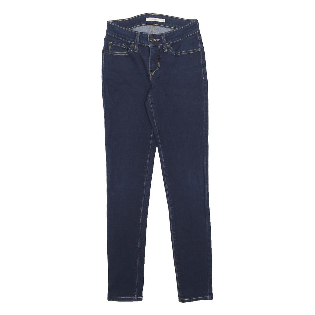 LEVI'S 711 Womens Slim Blue Denim Medium Woven W25 L28 Skinny Stretch Jeans
