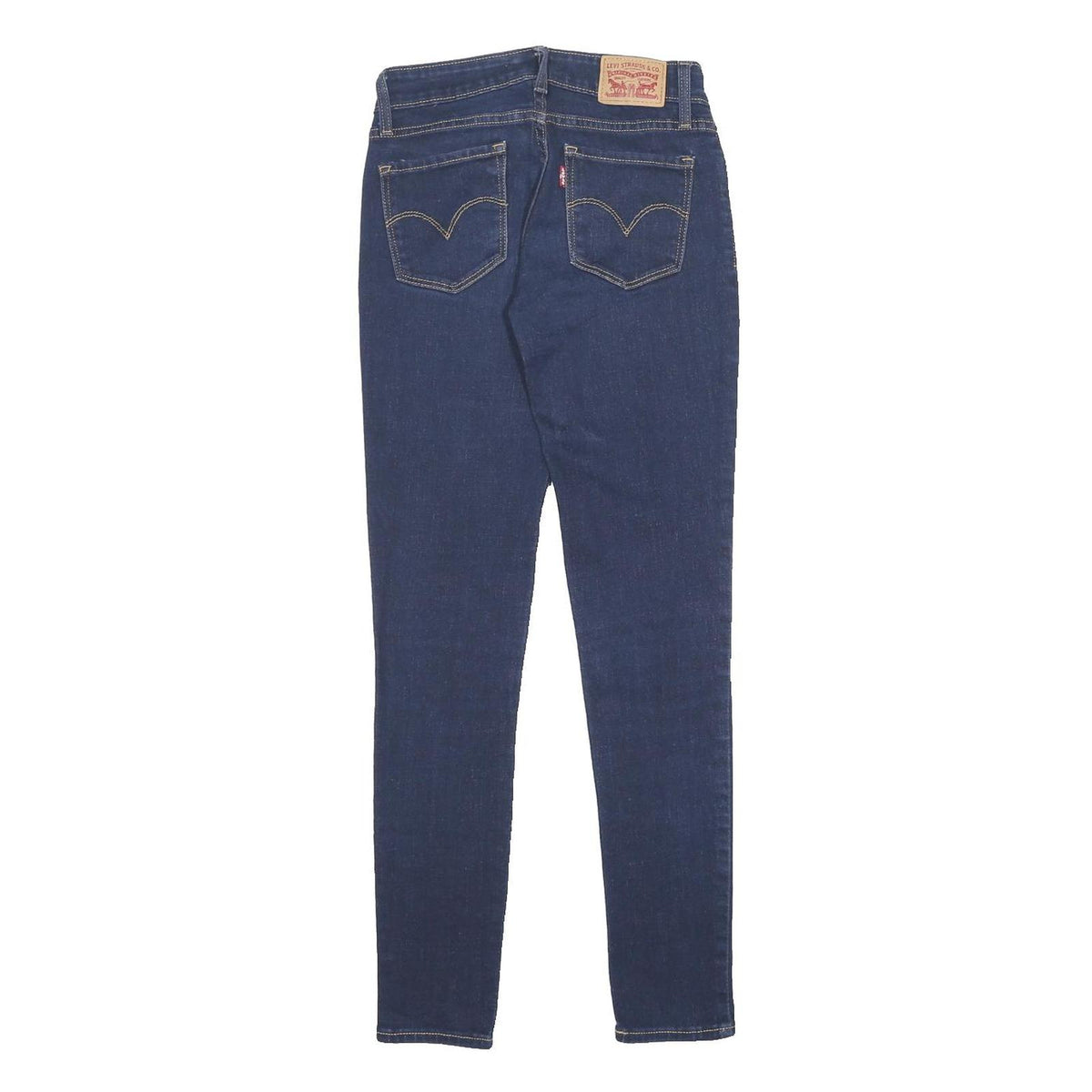 LEVI'S 711 Womens Slim Blue Denim Medium Woven W25 L28 Skinny Stretch Jeans
