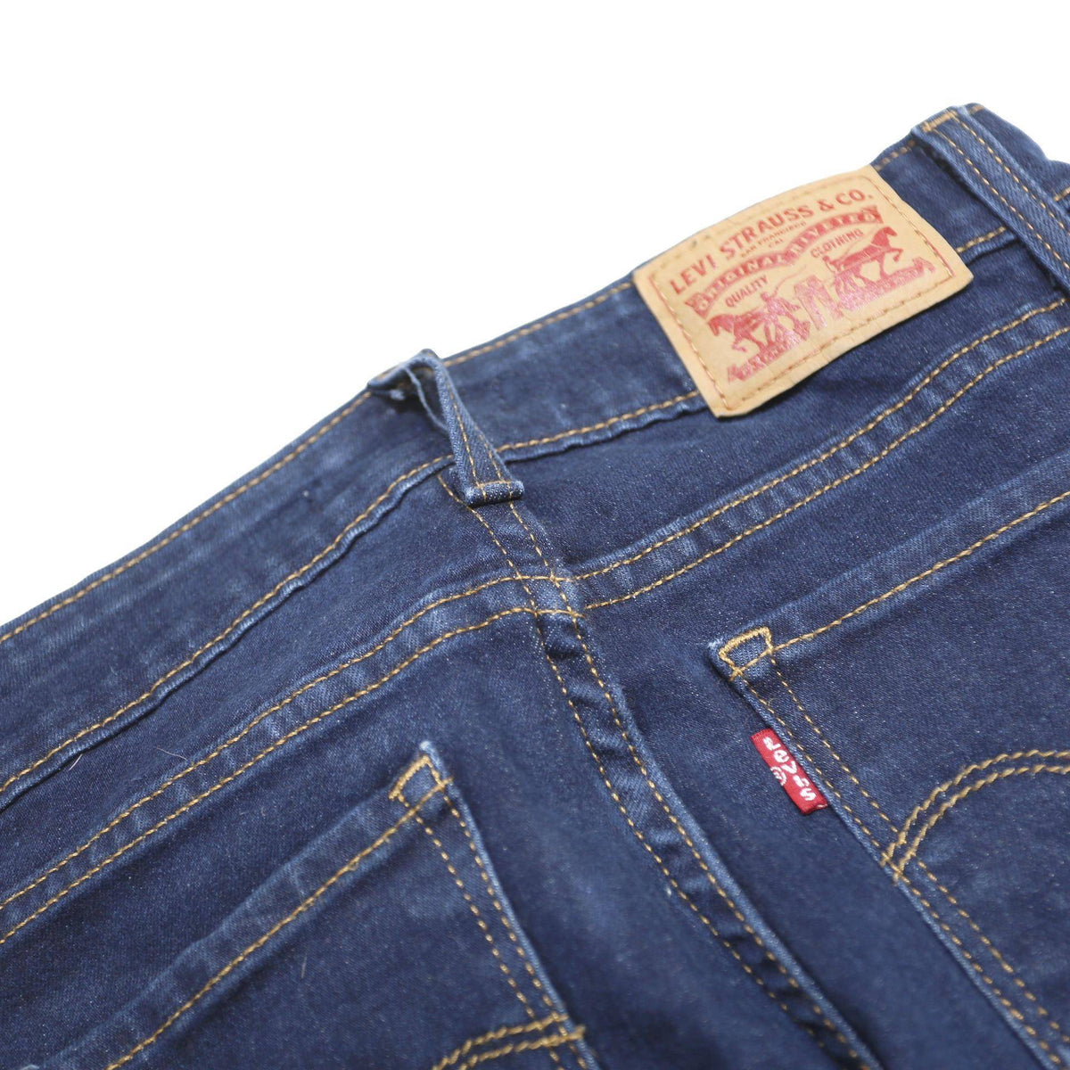 LEVI'S 711 Womens Slim Blue Denim Medium Woven W25 L28 Skinny Stretch Jeans