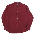 DOCKERS Mens Maroon Cotton Shirt L Button Down Collar Long Sleeve Casual