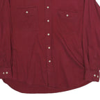 DOCKERS Mens Maroon Cotton Shirt L Button Down Collar Long Sleeve Casual