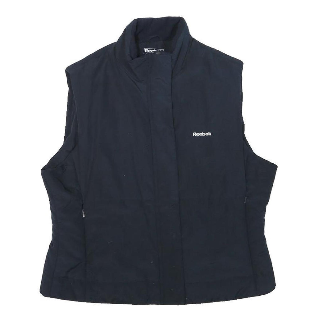 REEBOK Womens Black Jacket S Polyester Blend Plain Zip Sportswear Activewear