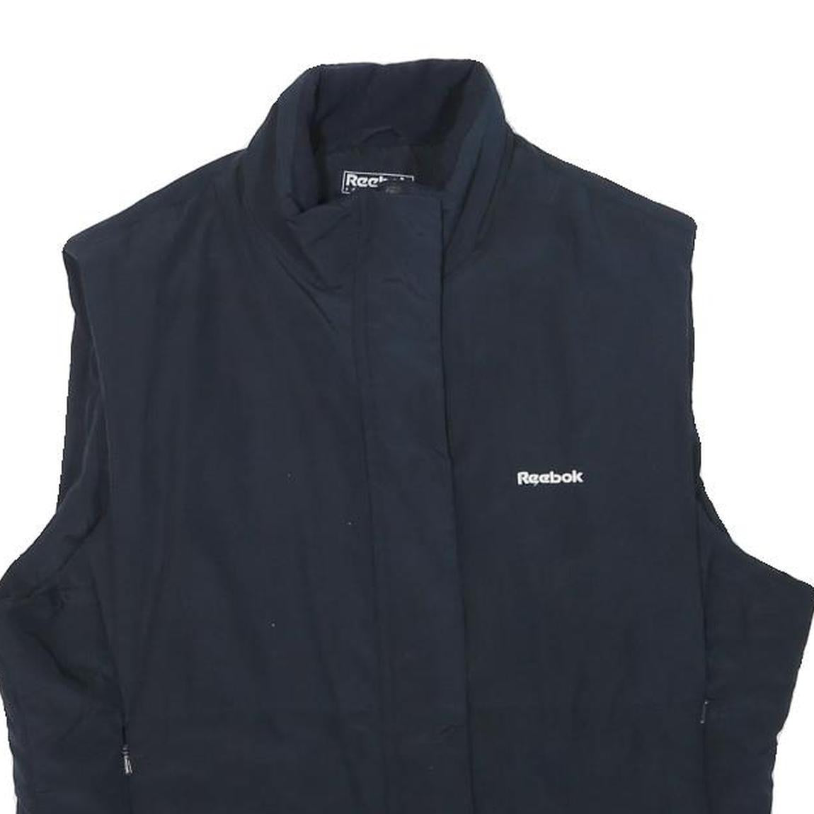 REEBOK Womens Black Jacket S Polyester Blend Plain Zip Sportswear Activewear