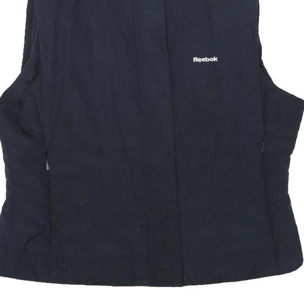 REEBOK Womens Black Jacket S Polyester Blend Plain Zip Sportswear Activewear