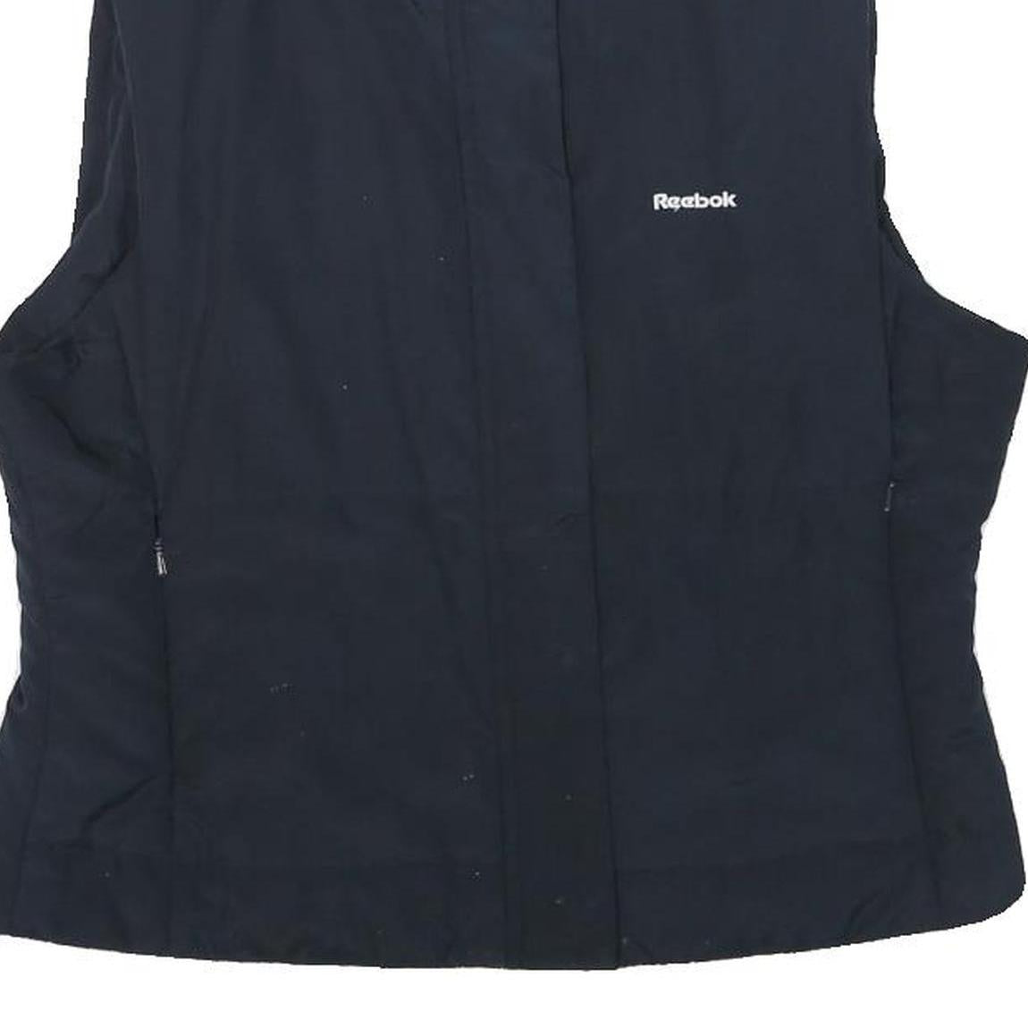 REEBOK Womens Black Jacket S Polyester Blend Plain Zip Sportswear Activewear