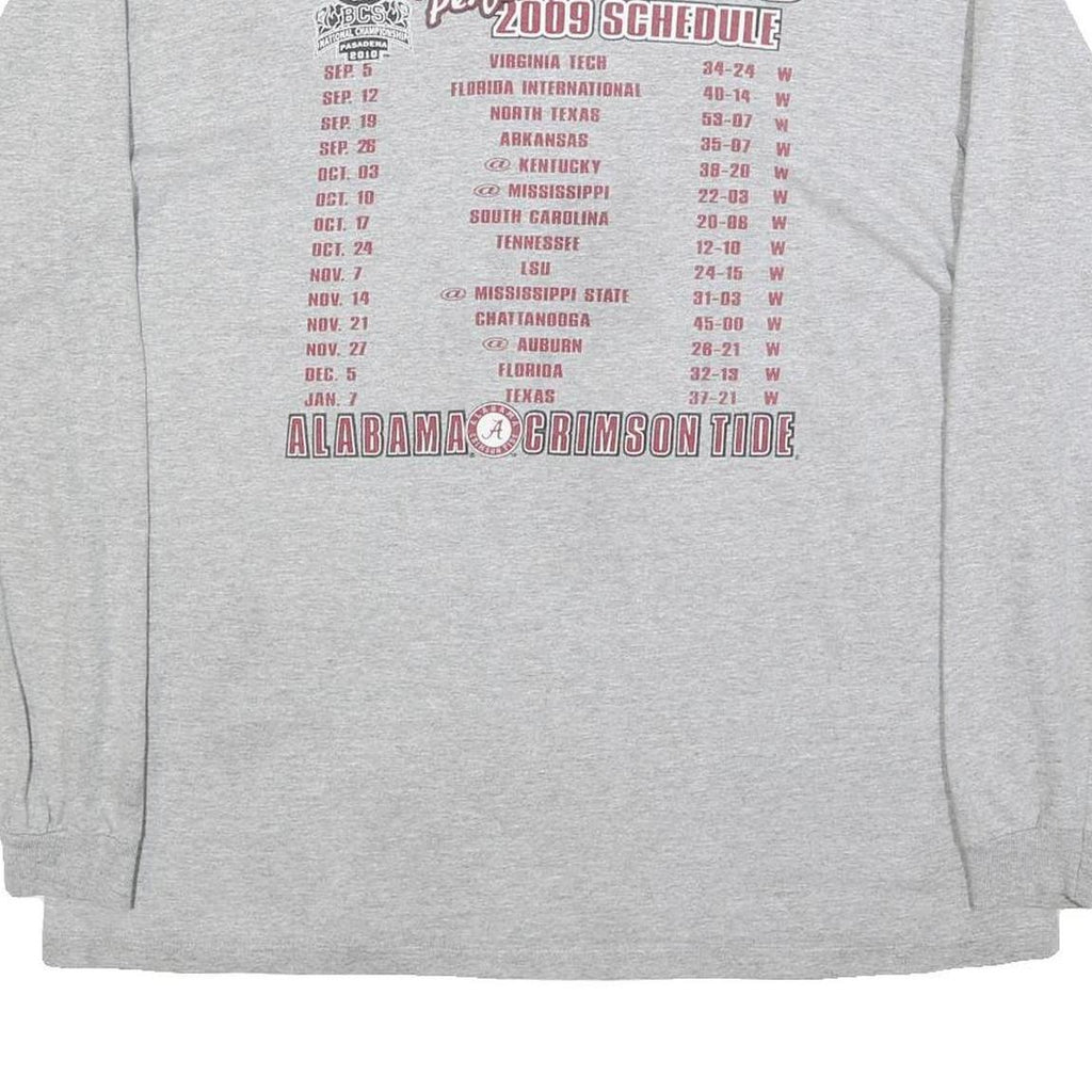 DELTA Mens Grey Alabama Crimson Tide Football T-Shirt XL Long Sleeve Crew Neck