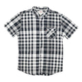 LEVI'S Mens Black & White Check Shirt M Classic Button Down Cotton Linen Blend