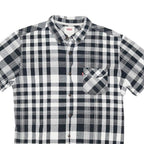 LEVI'S Mens Black & White Check Shirt M Classic Button Down Cotton Linen Blend