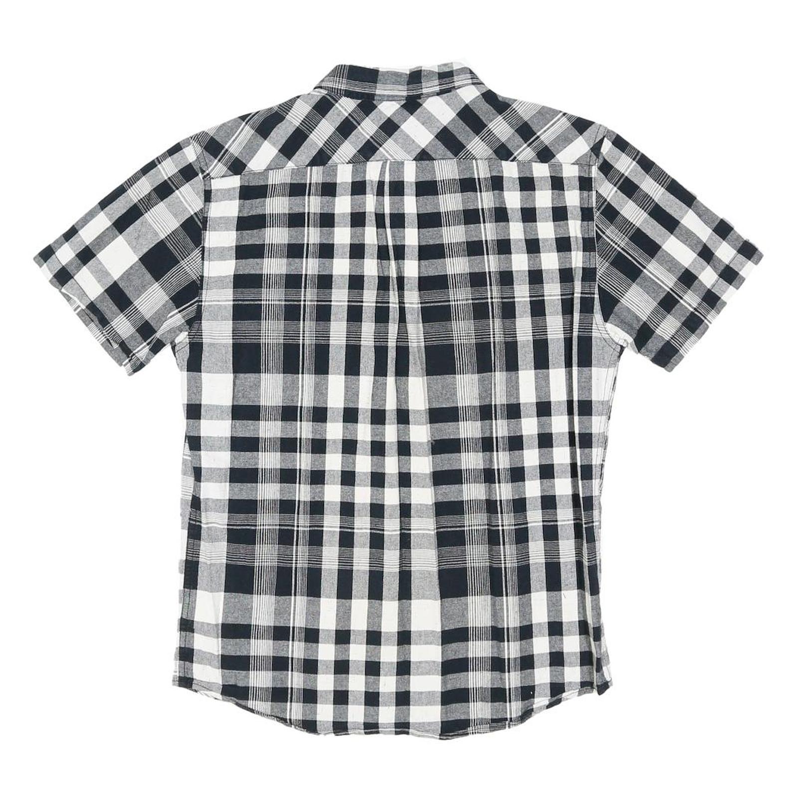 LEVI'S Mens Black & White Check Shirt M Classic Button Down Cotton Linen Blend