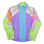 CHRISTINA SPORT Womens Blue & Purple Printed Nylon Jacket S Lightweight Zip