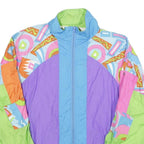 CHRISTINA SPORT Womens Blue & Purple Printed Nylon Jacket S Lightweight Zip