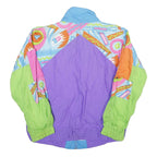 CHRISTINA SPORT Womens Blue & Purple Printed Nylon Jacket S Lightweight Zip