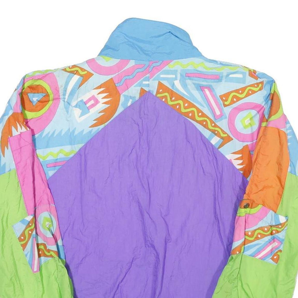 CHRISTINA SPORT Womens Blue & Purple Printed Nylon Jacket S Lightweight Zip