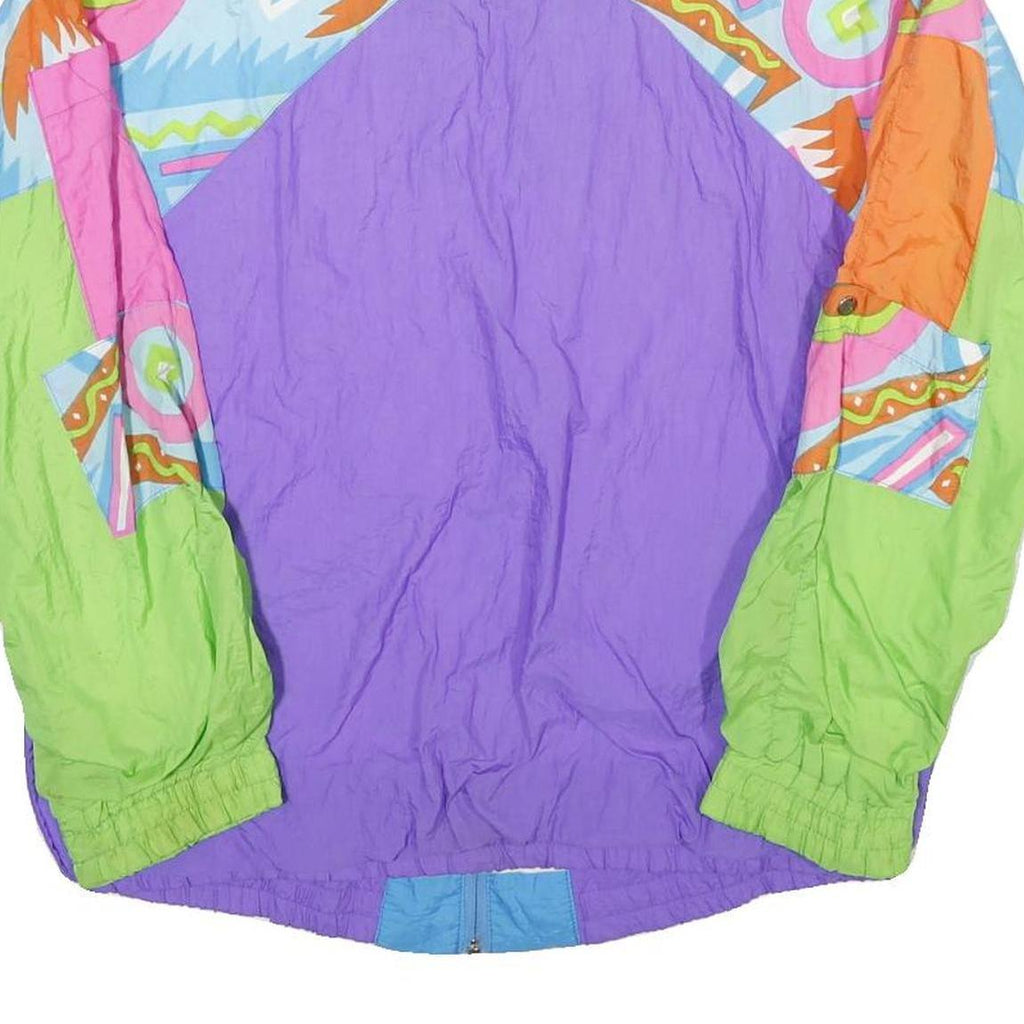 CHRISTINA SPORT Womens Blue & Purple Printed Nylon Jacket S Lightweight Zip