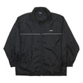 REEBOK Mens Black Nylon Zip Jacket L Lightweight Sportswear Reflective Stripe