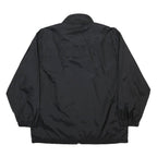 REEBOK Mens Black Nylon Zip Jacket L Lightweight Sportswear Reflective Stripe