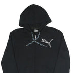 PUMA Mens Black Cotton Blend Full Zip Hoodie S With Logo Graphic