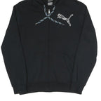 PUMA Mens Black Cotton Blend Full Zip Hoodie S With Logo Graphic