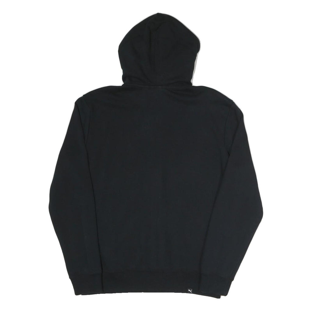 PUMA Mens Black Cotton Blend Full Zip Hoodie S With Logo Graphic